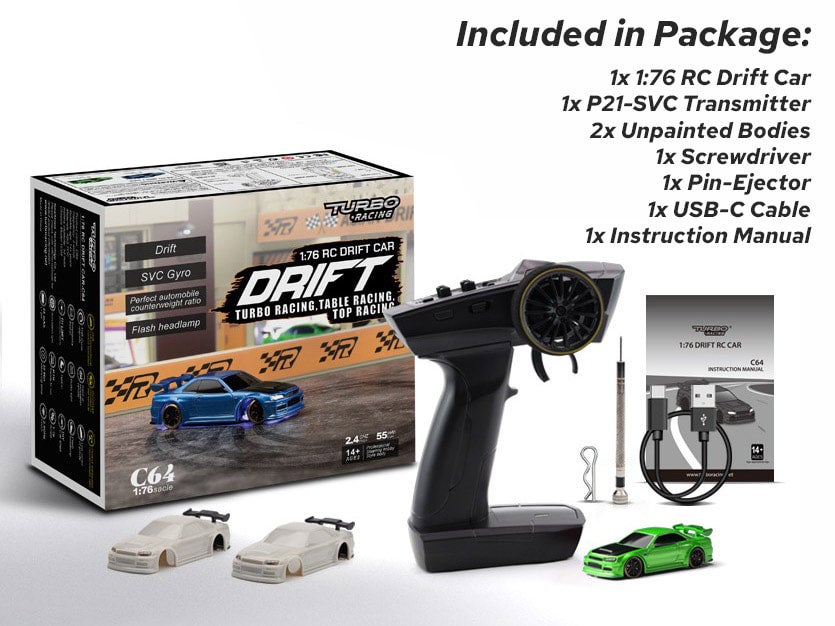 ぽ*へ様 新品TURBO RACING 1:76 RC DRIFT CAR Amazon.com: havcybin 1:76 Turbo Racing Scale RC Sport Car, Table