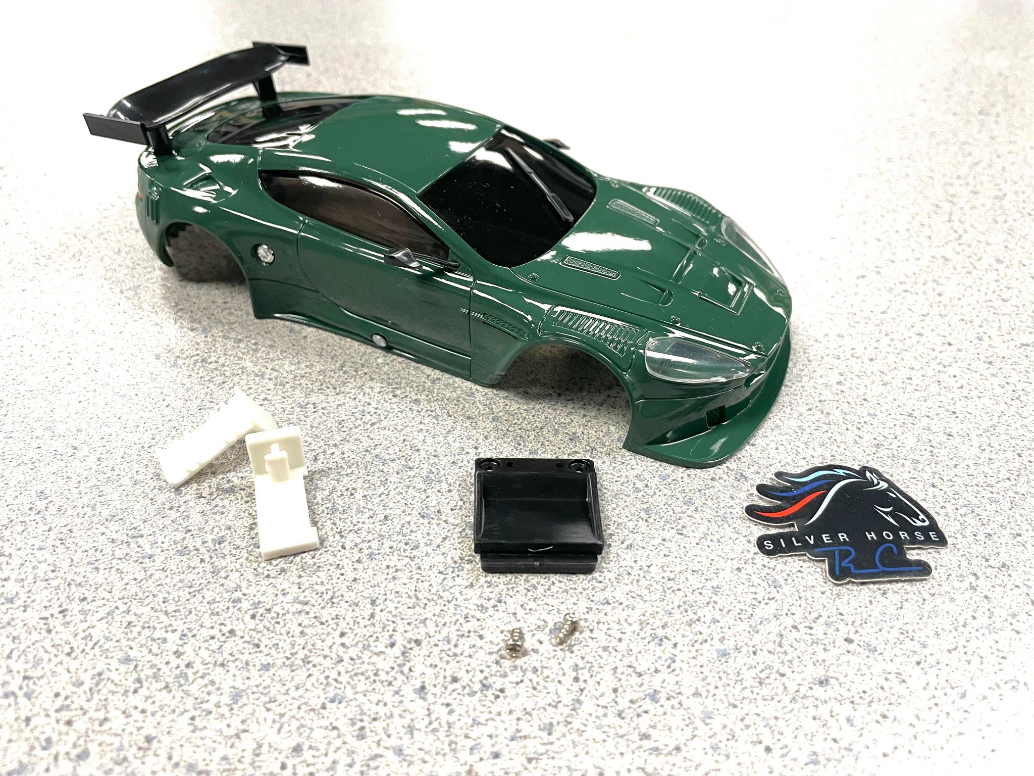 Finished Aston Martin DBR9 Body - Silver Horse RC