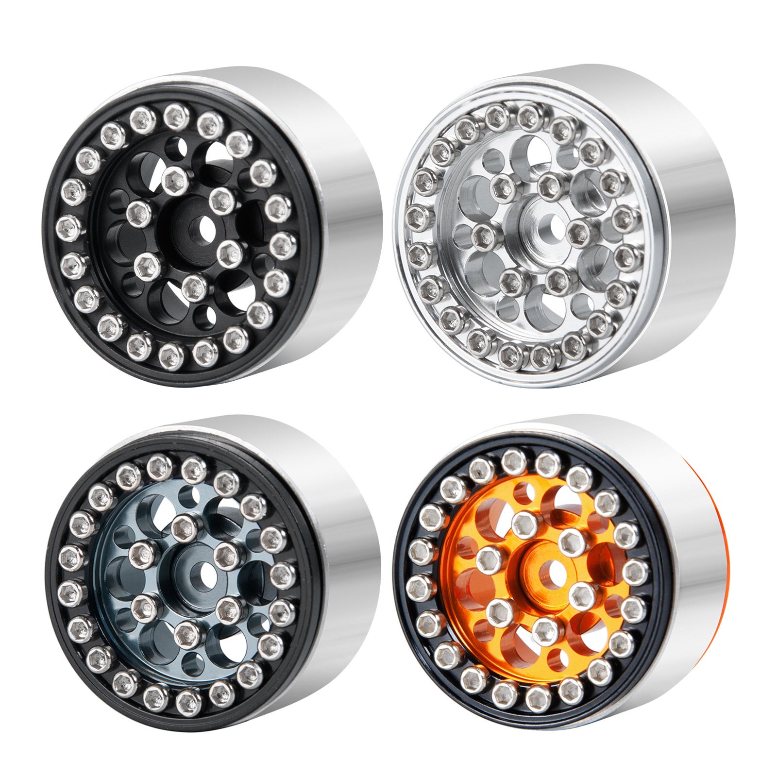 Set Di Cerchi Beadlock Da 2,2 Pollici Per Auto Cingolate RC 1/10 - Foto 5